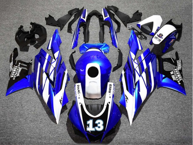 Carénages Moto Yamaha YZF R3/R25 2022-2024 - Bleu Blanc Noir Petronas Yamalube 13