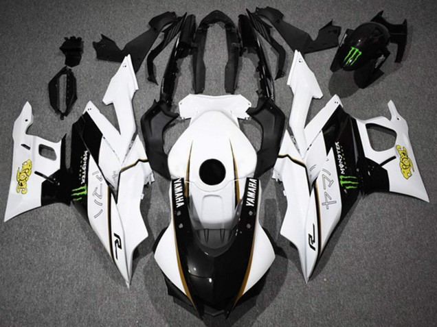 Carénages Moto Yamaha YZF R3/R25 2022-2024 - Blanc Noir Vert Monstre