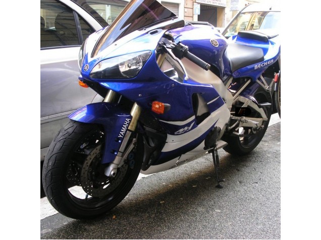 Carénages Moto Yamaha YZF 1000 R1 1998-1999 - Blanc Bleu Noir