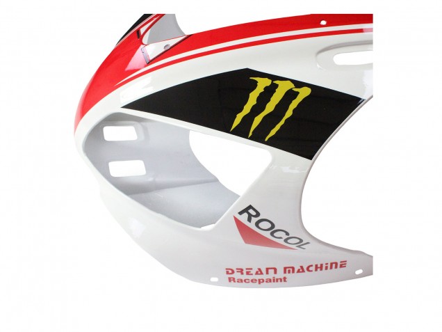 Carénages Moto Yamaha YZF 1000 R1 1998-1999 - Rouge Blanc Noir Jaune Monstre Milwaukee MAXXIS 11