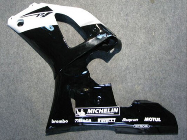 Carénages Moto Yamaha YZF 1000 R1 2000-2001 - Noir Brillant Blanc Michelin