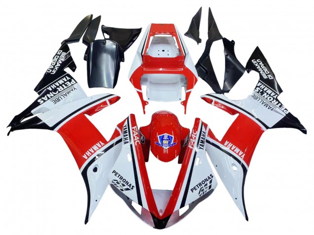 Carénages Moto Yamaha YZF 1000 R1 2002-2003 - Blanc Rouge Noir Petronas