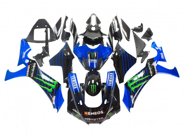 Carénages Moto Yamaha YZF 1000 R1 2020-2025 - Bleu Noir Vert Noir ENEOS Monstre