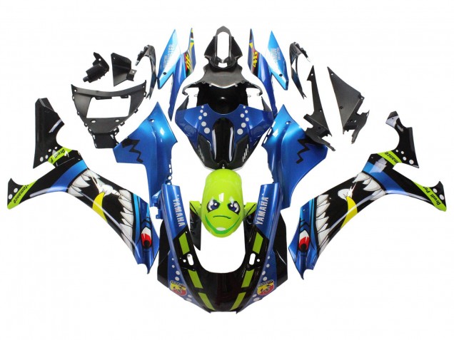 Carénages Moto Yamaha YZF 1000 R1 2020-2025 - Bleu Vert Noir Requin