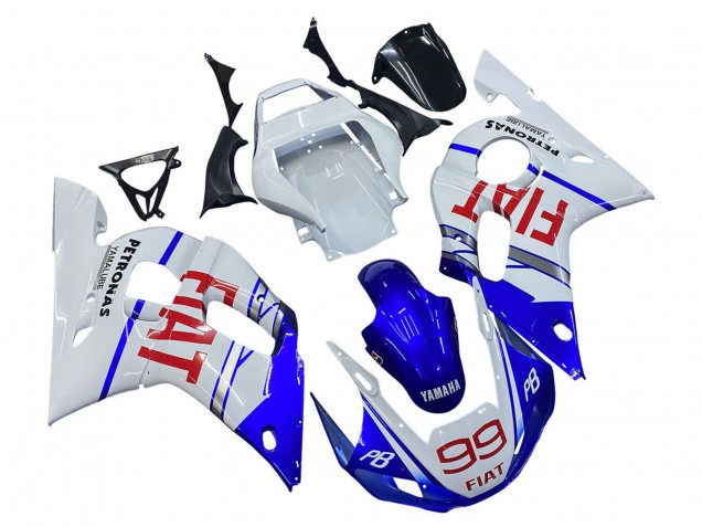 Carénages Moto Yamaha YZF 600 R6 1998-2002 - Blanc Bleu Rouge Fiat 99