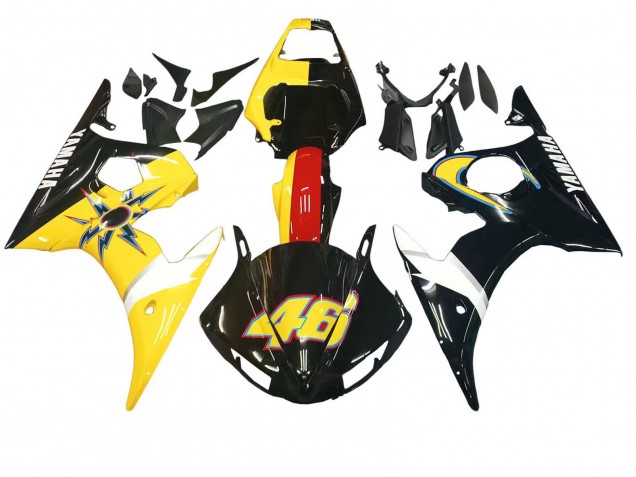Carénages Moto Yamaha YZF R6 2003-2004 - Jaune Rouge Noir Brillant 46
