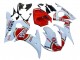Carénages Moto Yamaha YZF R6 2003-2004 - Blanc Rouge Lucky Strike Motul