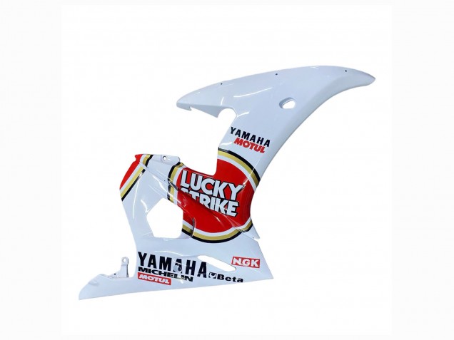 Carénages Moto Yamaha YZF R6 2003-2004 - Blanc Rouge Lucky Strike Motul