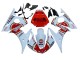 Carénages Moto Yamaha YZF R6 2003-2004 - Blanc Rouge Lucky Strike Motul