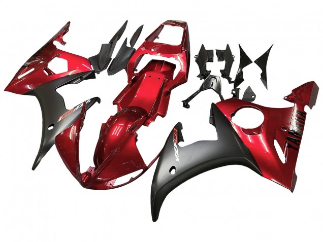 Kits Carénage Moto Yamaha YZF R6 2003-2004 - Rouge Noir Mat