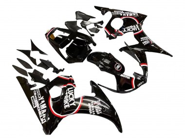 Carénages Moto Yamaha YZF R6 2003-2004 - Noir Brillant Rouge Blanc Lucky Strike Motul