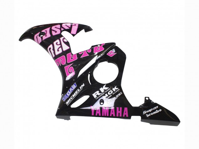 Carénages Moto Yamaha YZF R6 2003-2004 - Jaune Rose Noir Brillant Rossi Repsol 46