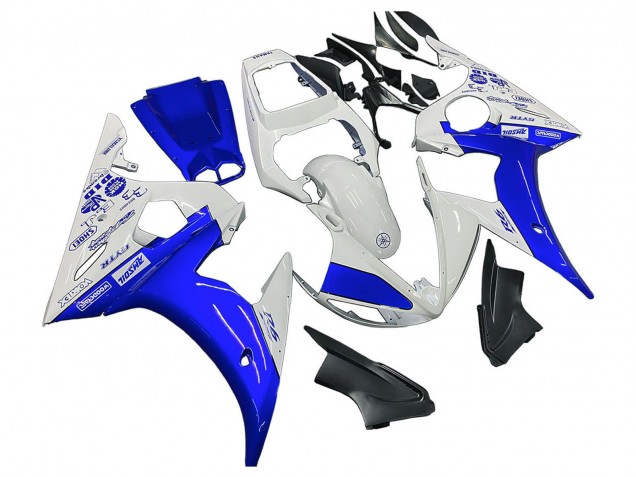 Carénages Moto Yamaha YZF R6 2003-2004 - Blanc Bleu GYTR