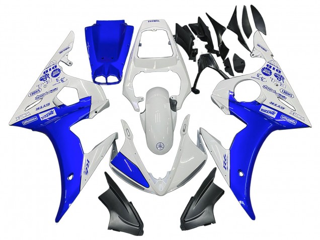 Carénages Moto Yamaha YZF R6 2003-2004 - Blanc Bleu GYTR