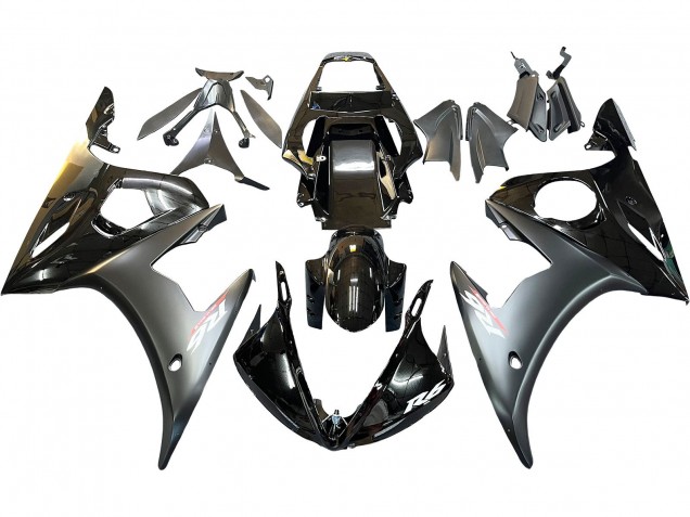 Carénages Moto Yamaha YZF R6 2003-2004 - Noir Brillant Noir Mat Or Caméléon