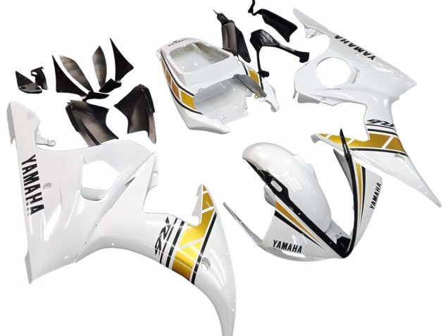 Carénages Moto Yamaha YZF R6 2003-2004 - Blanc Or