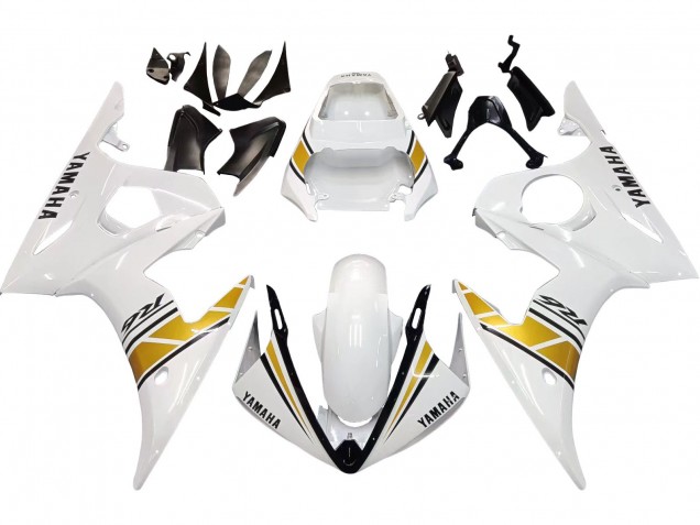 Carénages Moto Yamaha YZF R6 2003-2004 - Blanc Or