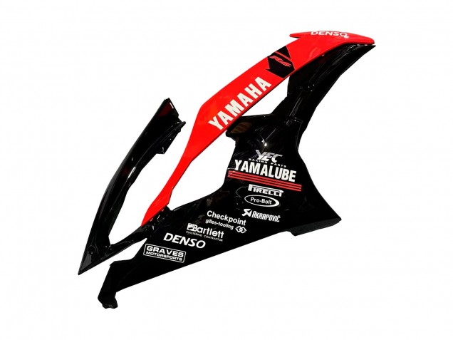 Carénages Moto Yamaha YZF 600 R6 2008-2016 - Rouge Noir Brillant DENSO Yamalube 21