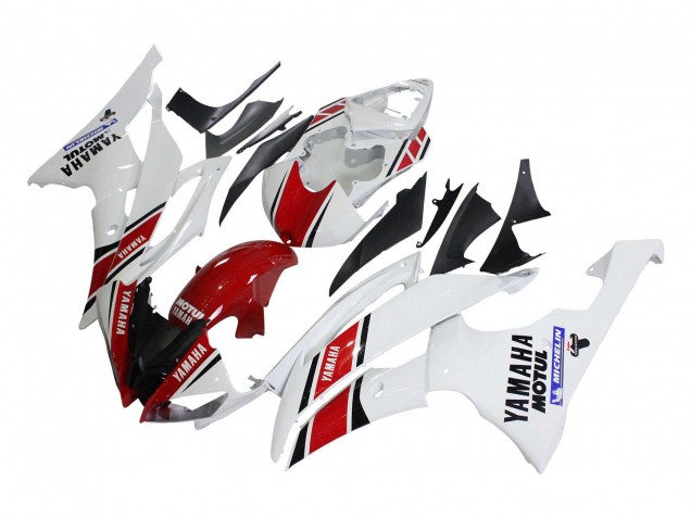 Carénages Moto Yamaha YZF 600 R6 2008-2016 - Blanc Rouge Noir Motul Michelin