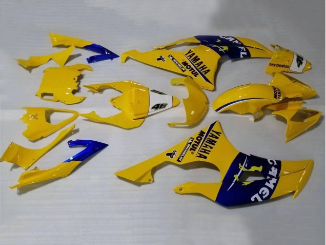 Carénages Moto Yamaha YZF 600 R6 2008-2016 - Jaune Bleu Chameau Motul Michelin