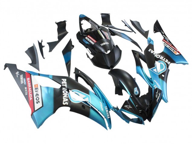 Carénages Moto Yamaha YZF 600 R6 2008-2016 - Bleu Clair Noir Mat Petronas ENEOS