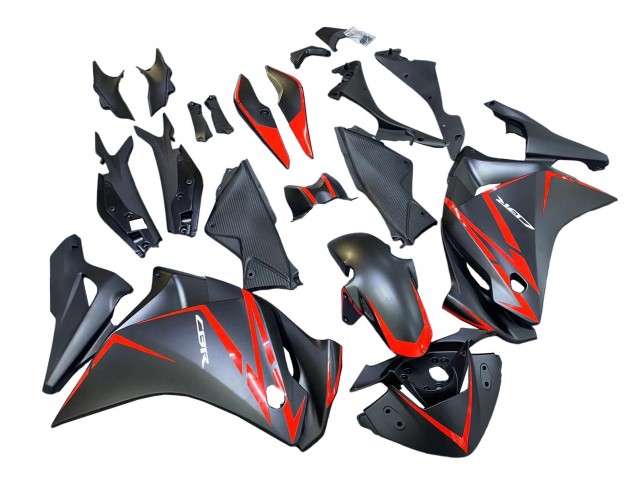 Carénages Moto Honda CBR250RR 2011-2015 - Noir Mat Rouge Bande
