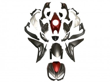 Carénages Moto Kawasaki Z1000 2014-2019 - Argent Rouge Noir Mat