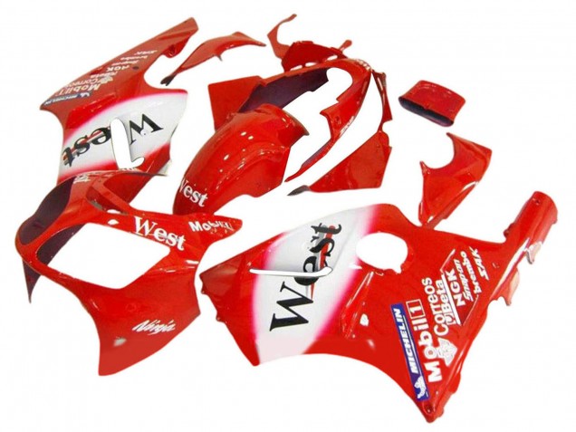 Carénages Moto Kawasaki ZX12R 2000-2001 - Rouge Blanc Noir West