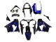 Carénages Moto Kawasaki ZX9R 2000-2001 - Noir Brillant Bleu Flamme Blanc