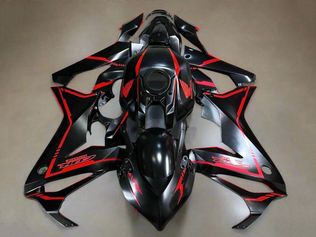 Carénages Moto Honda CBR650R 2021-2023 - Noir Brillant Rouge Bande
