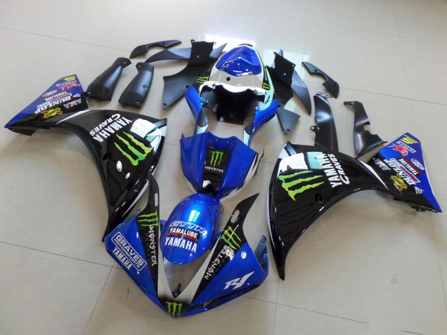 Carénages Moto Yamaha YZF R1 2009-2011 - Blanc Bleu Noir Vert Monstre Yamalube Graves