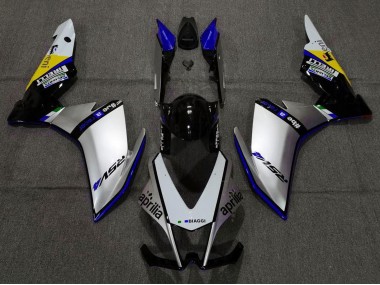 Carénages Moto Aprilia RSV4 1000 2009-2015 - Argent Noir Bleu Jaune