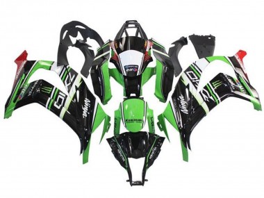 Carénages Moto Kawasaki ZX10R 2011-2015 - Vert Noir Blanc Rouge Bande Monstre
