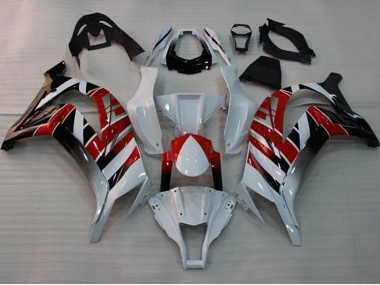 Carénages Moto Kawasaki ZX10R 2011-2015 - Blanc Rouge Noir Bande