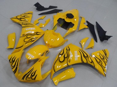 Carénages Moto Yamaha YZF R1 2012-2014 - Jaune Noir Flamme