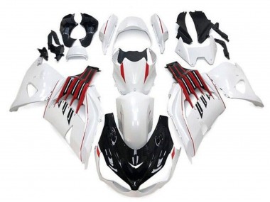 Carénages Moto Kawasaki ZX14R ZZR1400 2012-2024 - Blanc Noir Rouge Bande