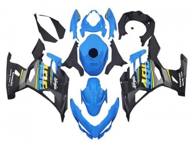 Carénages Moto Kawasaki Ninja 400 2018-2024 - Bleu Noir Jaune Gris