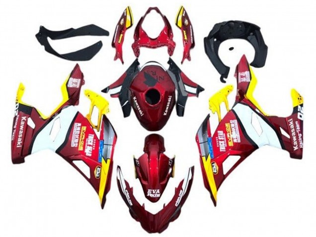 Carénages Moto Kawasaki Ninja 400 2018-2024 - Rouge Jaune Blanc Bleu EVA Courses