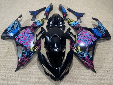 Carénages Moto Kawasaki Ninja 400 2018-2024 - Noir Bleu Jinx