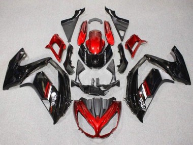 Carénages Moto Kawasaki Ninja 650 EX650 2012-2016 - Rouge Noir Brillant