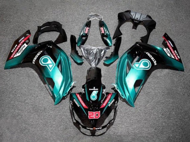 Carénages Moto Kawasaki Ninja 650 EX650 2012-2016 - Bleu Noir Brillant Petronas