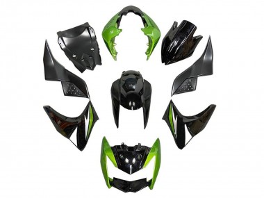 Carénages Moto Kawasaki Z1000 2007-2009 - Vert Noir Brillant Argent