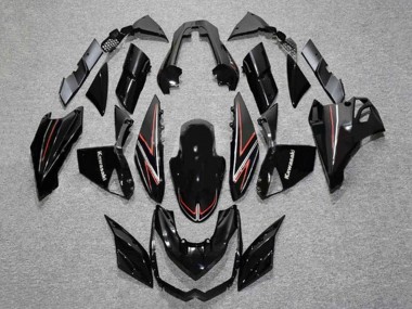 Carénages Moto Kawasaki Z1000 2010-2013 - Noir Brillant Rouge Bande