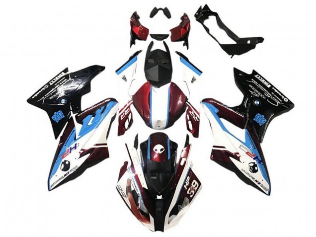 Carénage Moto BMW S1000RR 2017-2018 - Blanc Bleu Rouge Noir Brillant