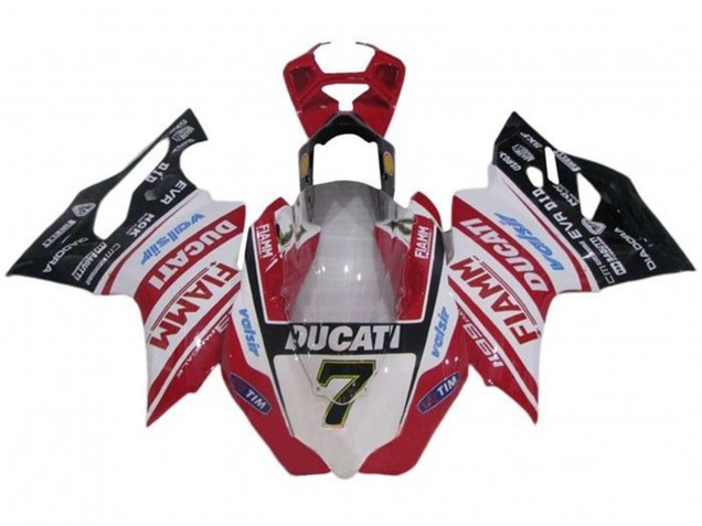 Carénages Moto Ducati Panigale 1199 2011-2014 - Blanc Rouge Noir Brillant Fiamm Tim 7