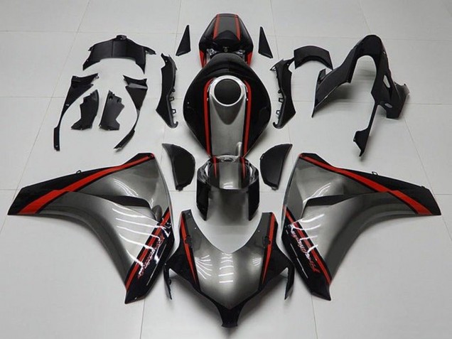 Carénages Moto Honda CBR1000RR 2008-2011 - Gris Rouge Noir Brillant Bande