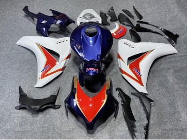 Carénages Moto Honda CBR1000RR 2008-2011 - Blanc Rouge Bleu Foncé Or HRC