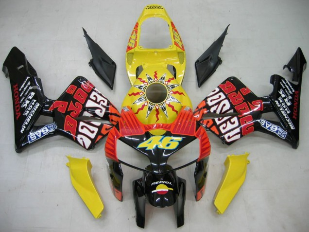 Carénages Moto Honda CBR600RR 2005-2006 - Noir Jaune Rossi