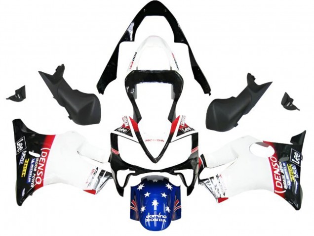 Carénages Moto Honda CBR600 F4i 2001-2003 - Blanc Bleu Rouge Noir Brillant DENSO Star