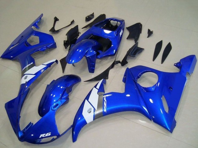 Carénage Moto Yamaha YZF R6 2003-2004 - Bleu Blanc OEM Style